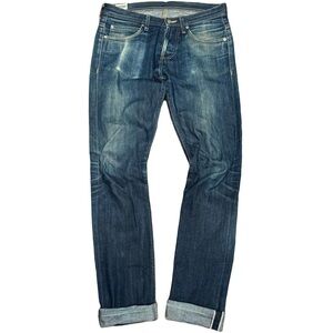 Vintage United Selvedge Acid Washed Faded Bootcut Slim Jeans Made in Canada